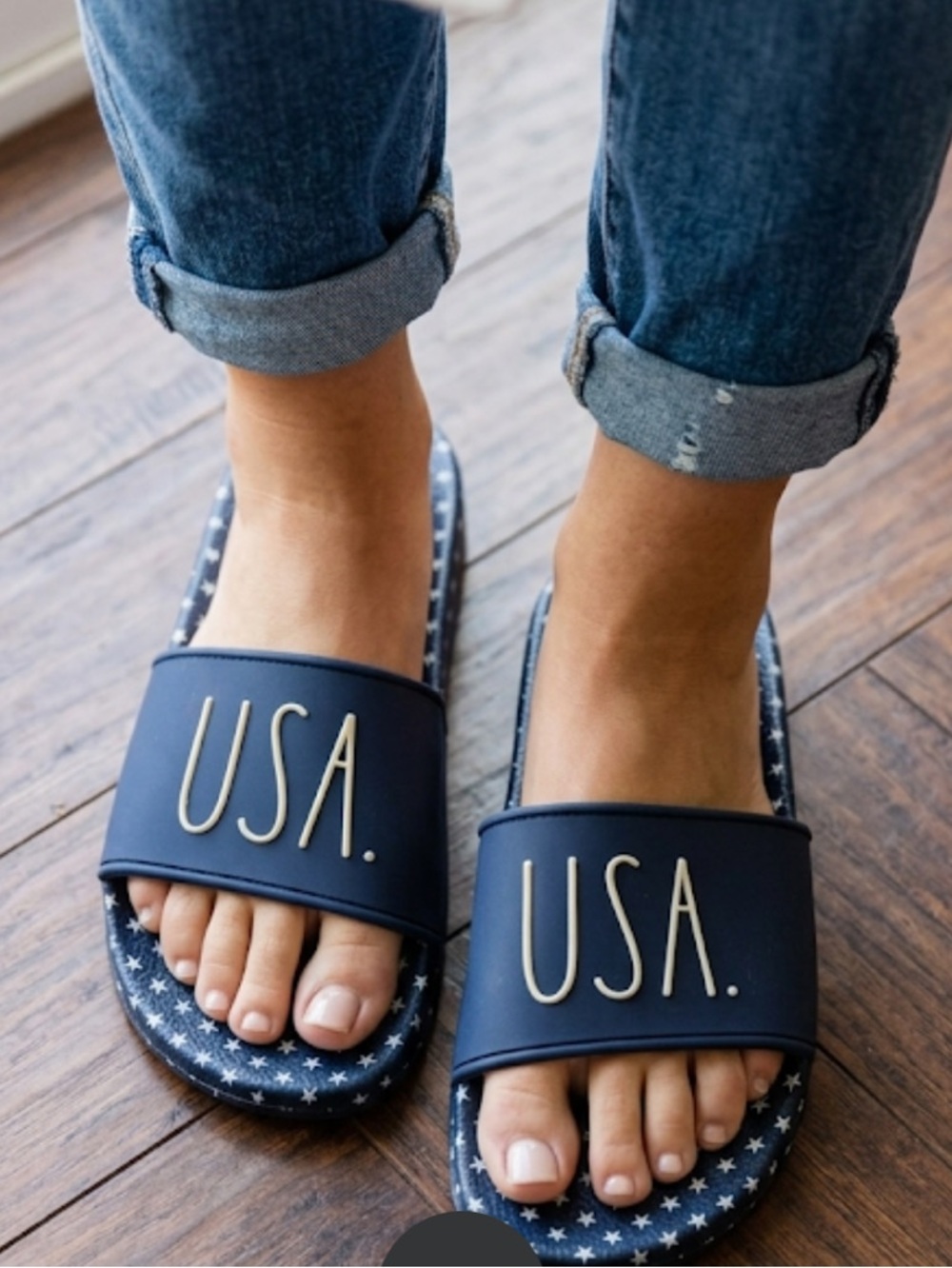 Rae Dunn Women shoes sandals Blue Slide Wedge Size 9 SKU 10608 NEW